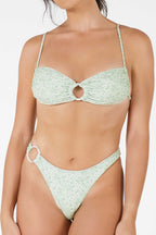 Lana Bağlamalı Bikini Üstü / Yeşil Çiçek