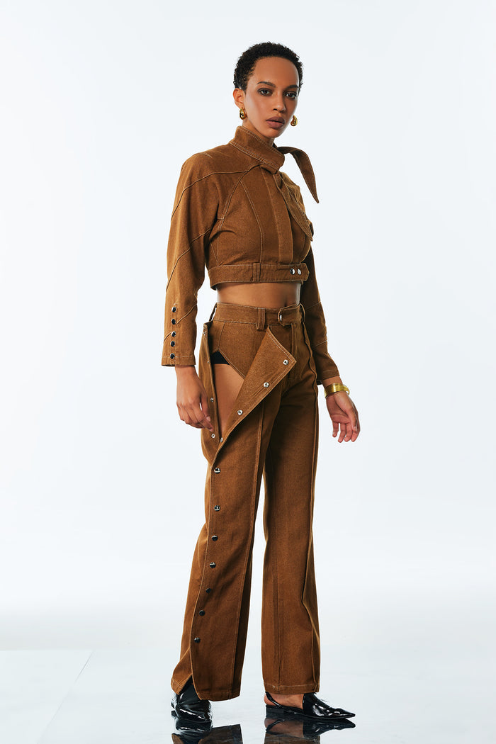 TIERRA Düğme Detaylı Kruvaze Yaka Takım