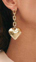 Zincir Kalp Sallantılı Damla Küpeler