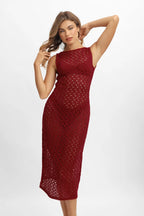 Ena Midi Elbise / Kiraz Şarabı