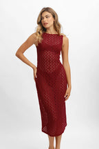 Ena Midi Elbise / Kiraz Şarabı