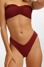 Maie Büzgülü Orta Kapalı Alt / Kiraz Şarabı Noktalı