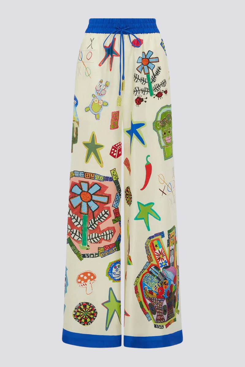 Patchwork V Yakalı Pantolon Takımı