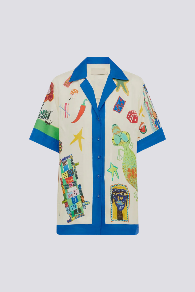 Patchwork V Yakalı Pantolon Takımı