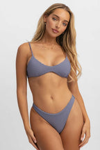 Natalie Yuvarlak Yaka Bikini Üstü / Country Club Jakarlı