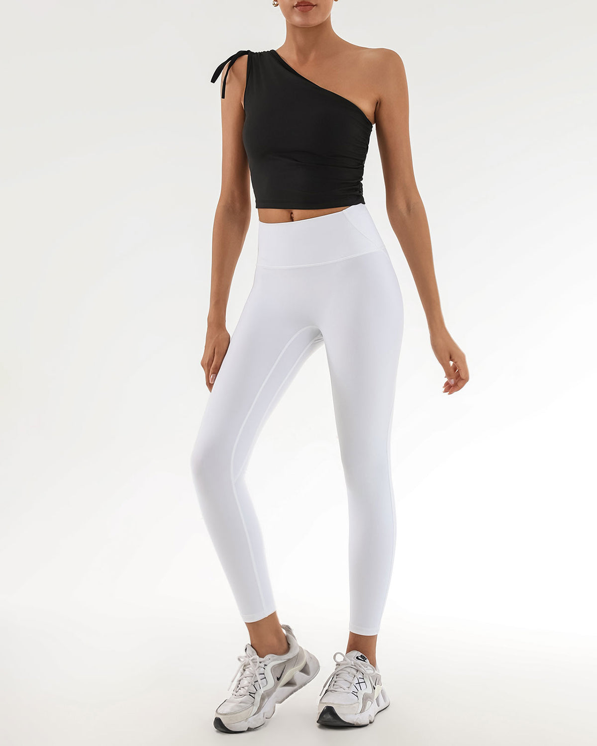 Siyah Tek Omuz Yoga Atlet