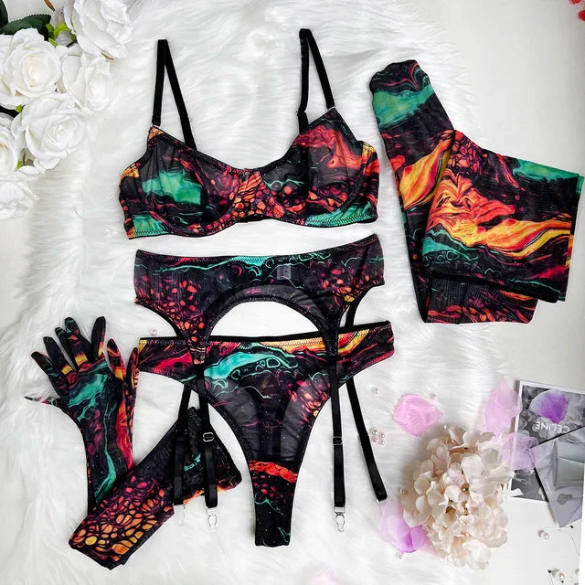 Serena 5 Parça Tie-Dye İç Giyim Takımı