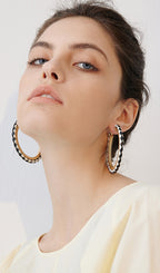 Suni Deri Yuvarlak Halka Küpeler