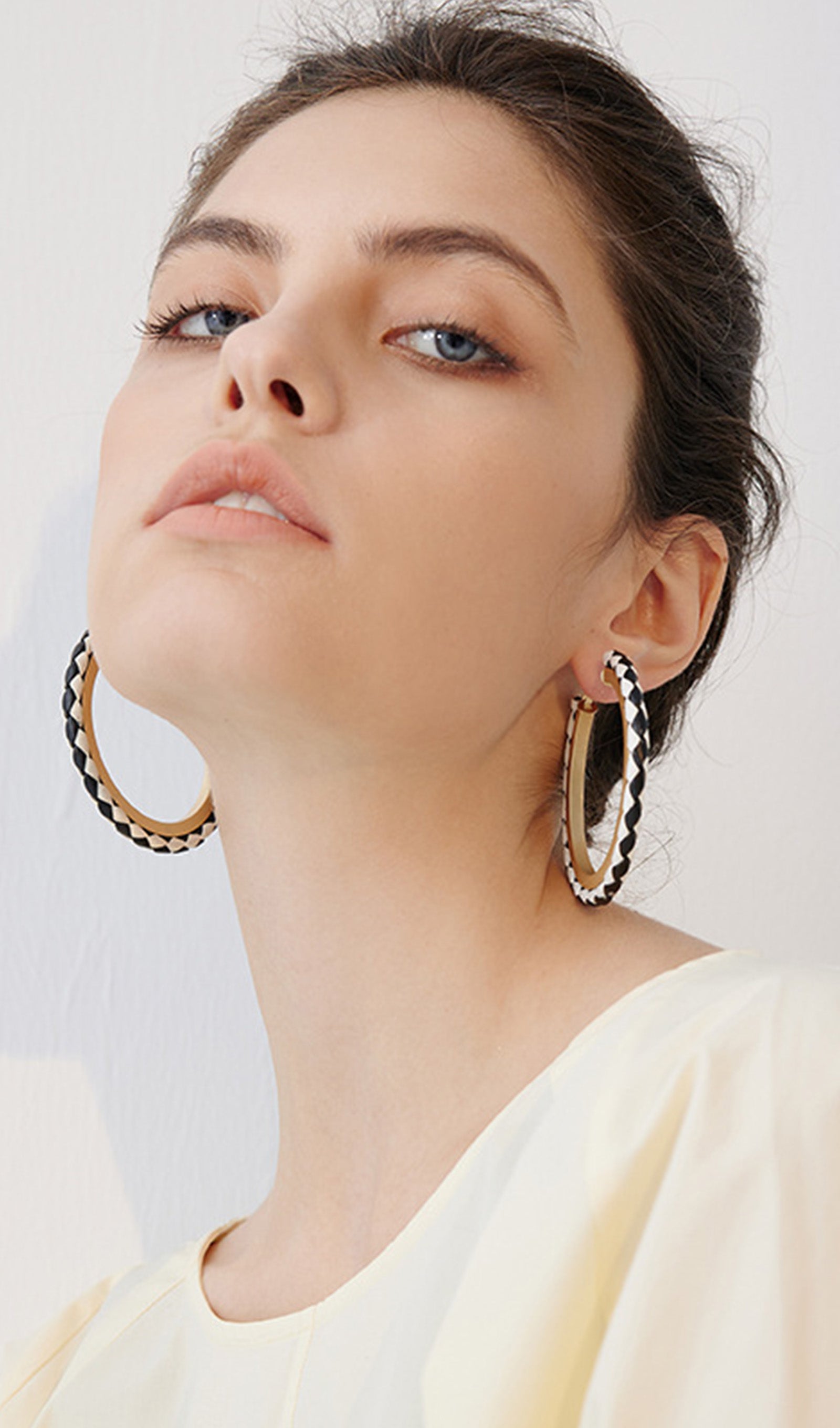 Suni Deri Yuvarlak Halka Küpeler