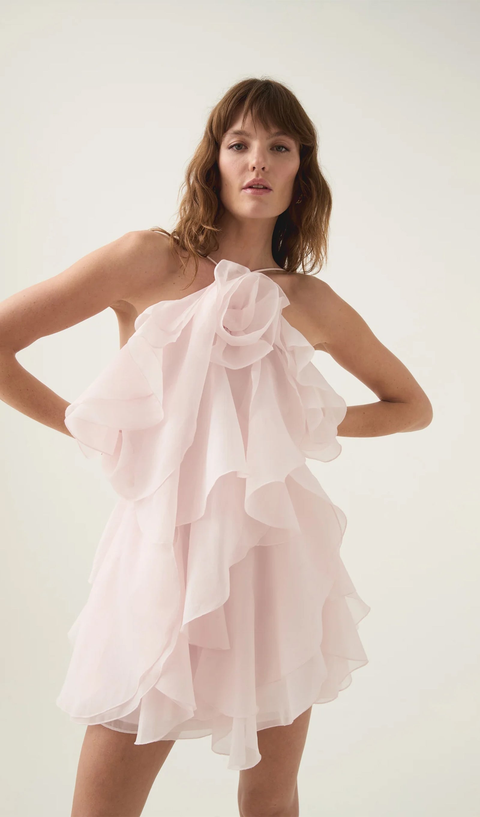 Askılı Katmanlı Mini Elbise