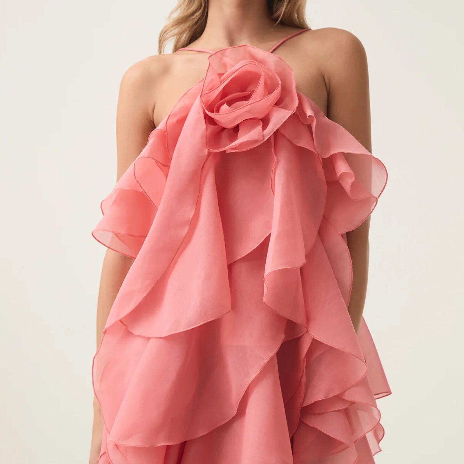 Askılı Katmanlı Mini Elbise