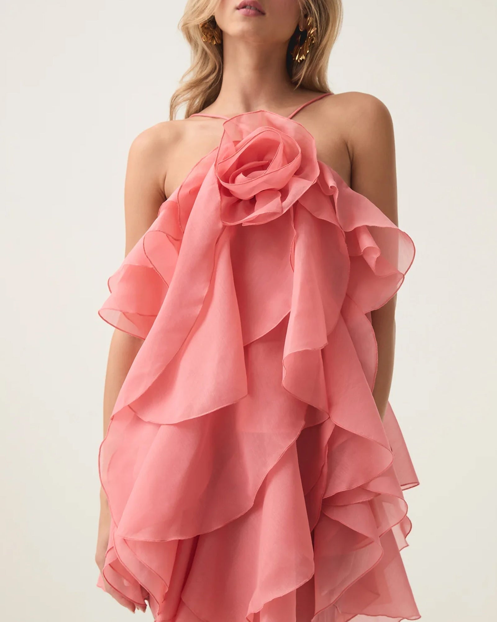 Askılı Katmanlı Mini Elbise