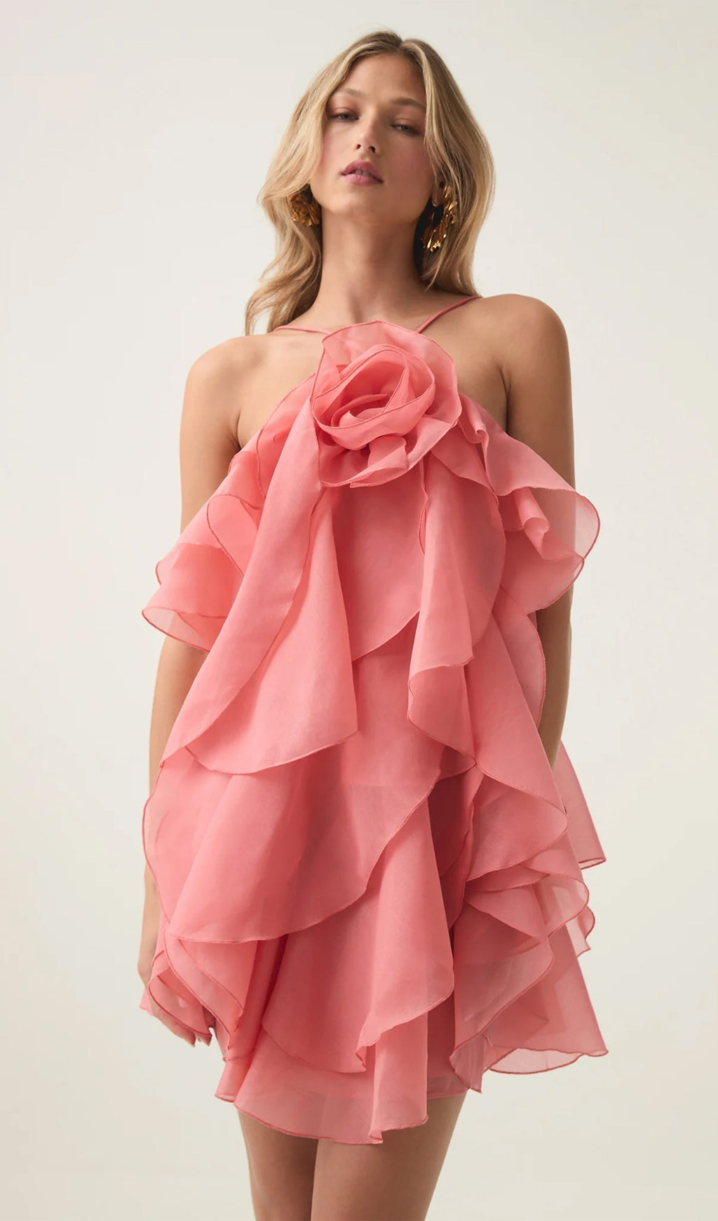 Askılı Katmanlı Mini Elbise