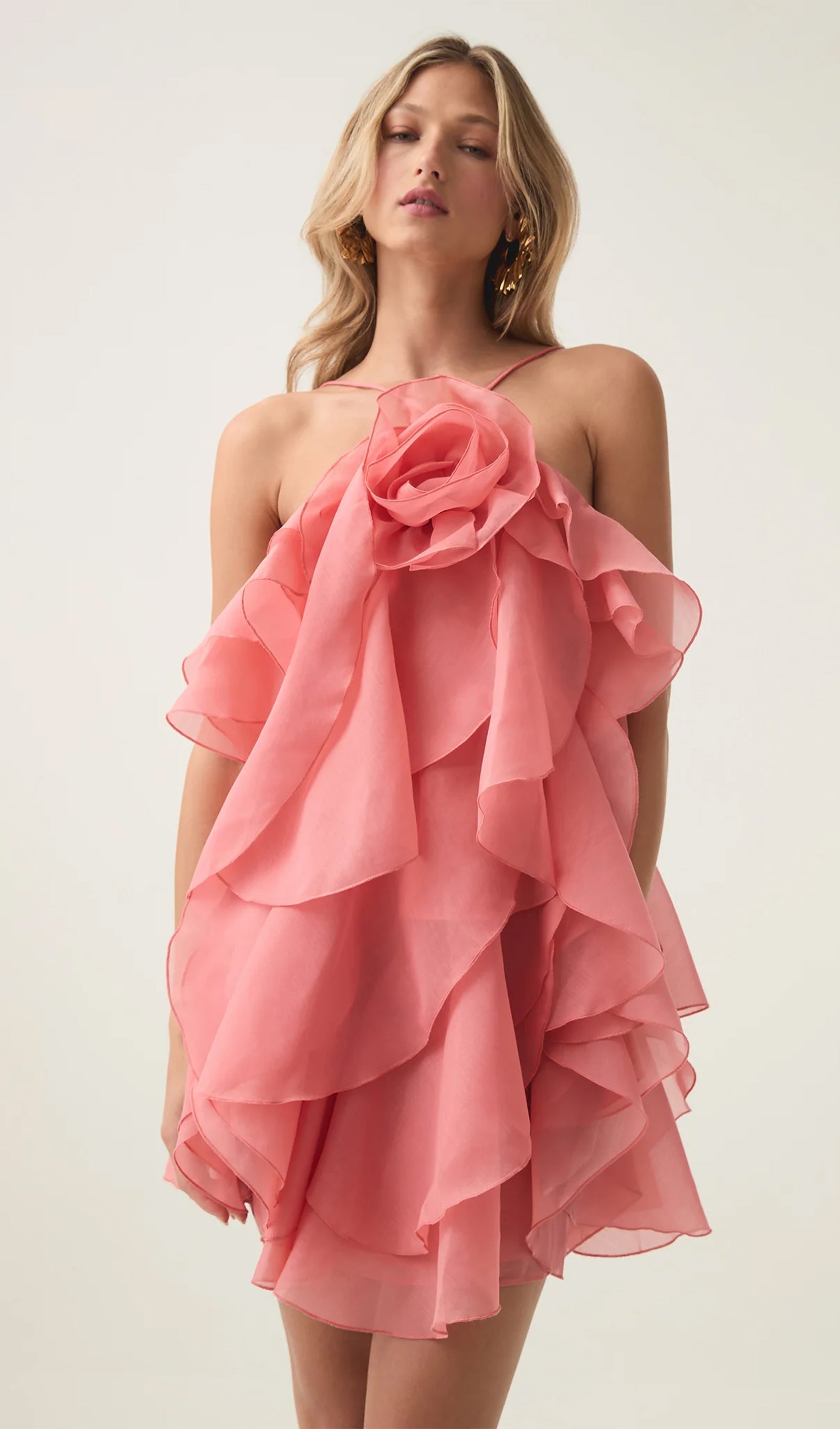 Askılı Katmanlı Mini Elbise