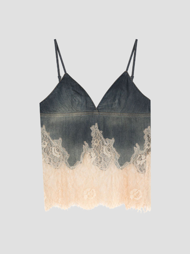 Hale Dantel Patchwork Üst