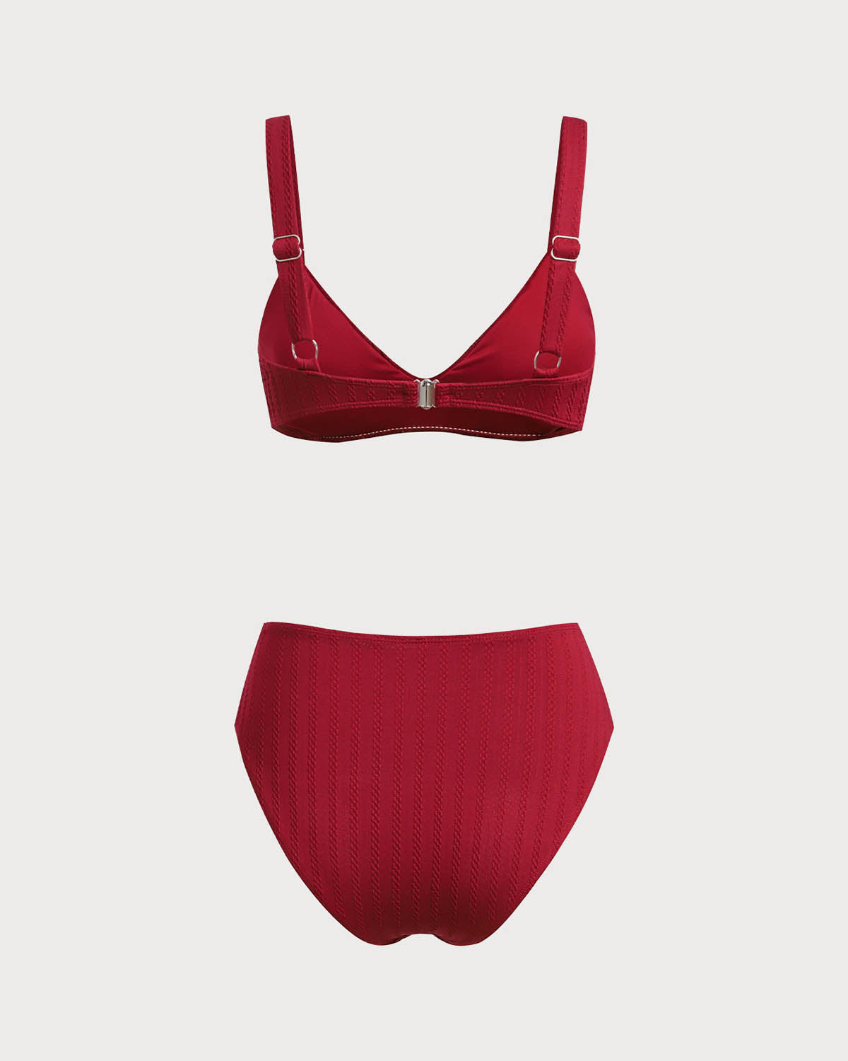 Kırmızı Kare Yaka O-Ring Bikini Seti