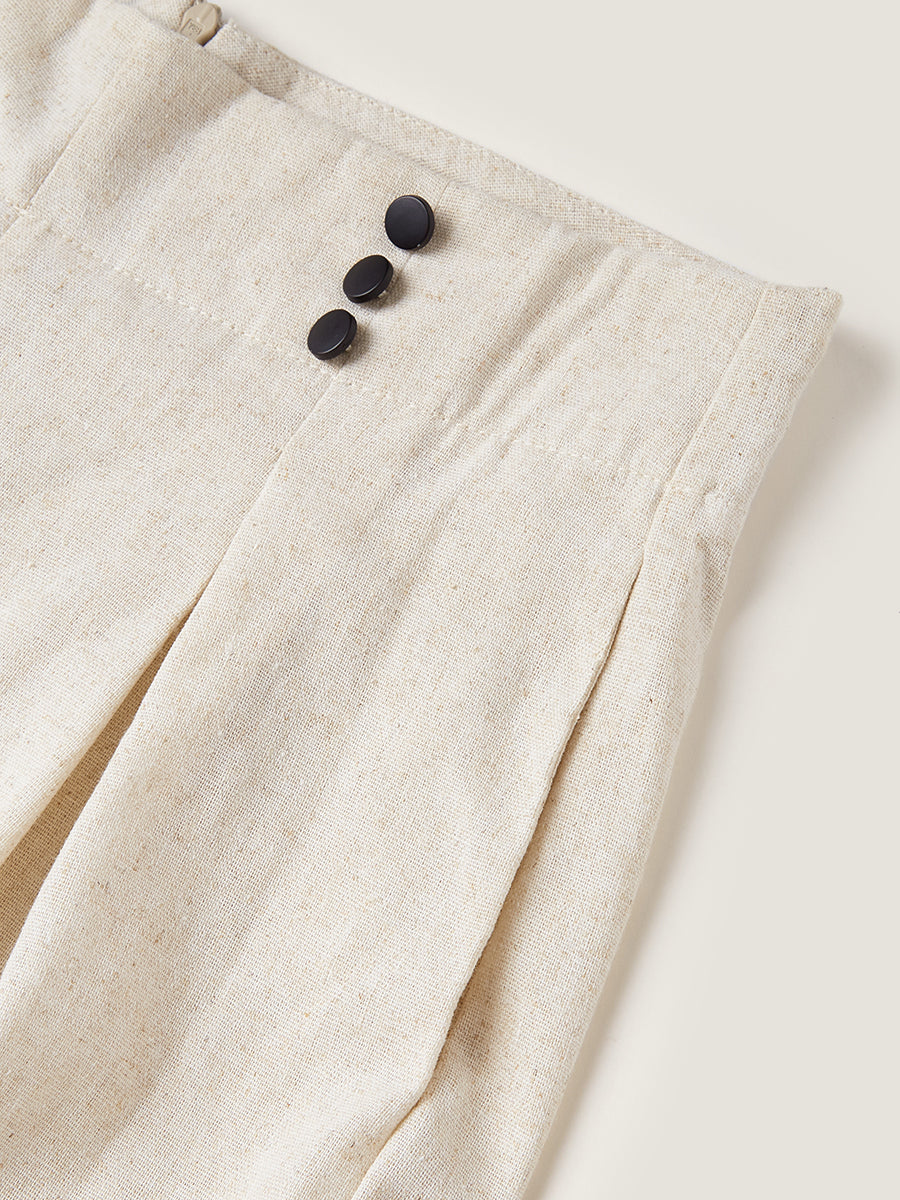 Floral Nakışlı Geniş Paça