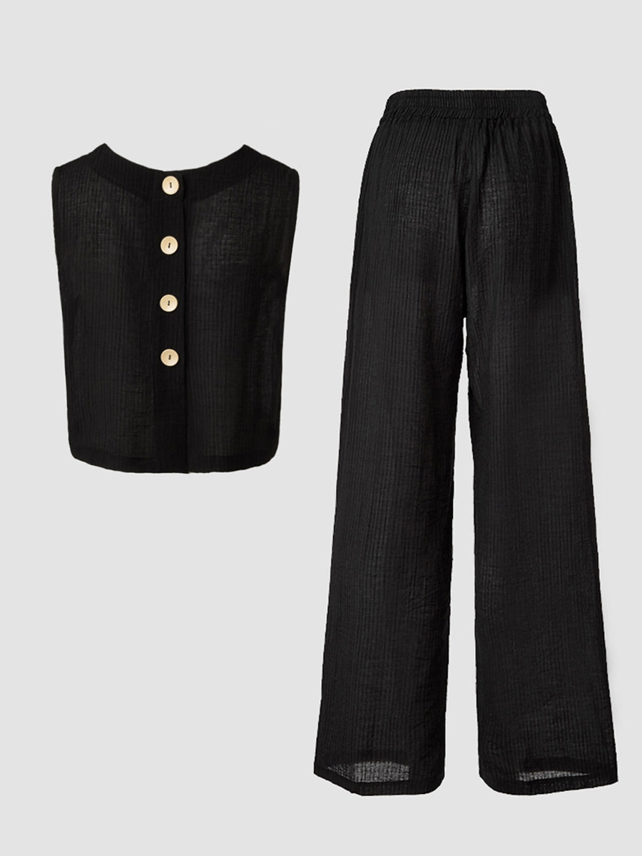 Düğmeli Pantolon Takımı