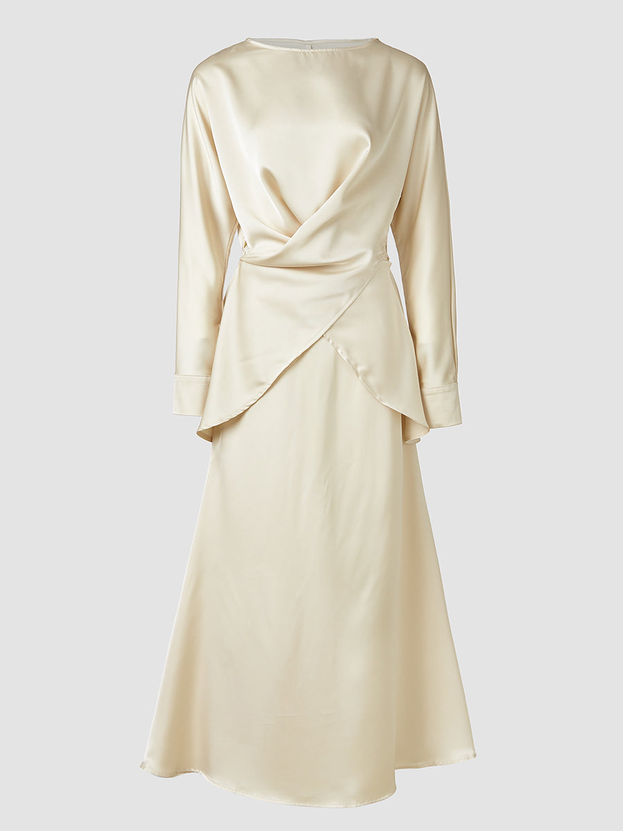 Zarif Çapraz Bağlamalı Düz Etek Takımı