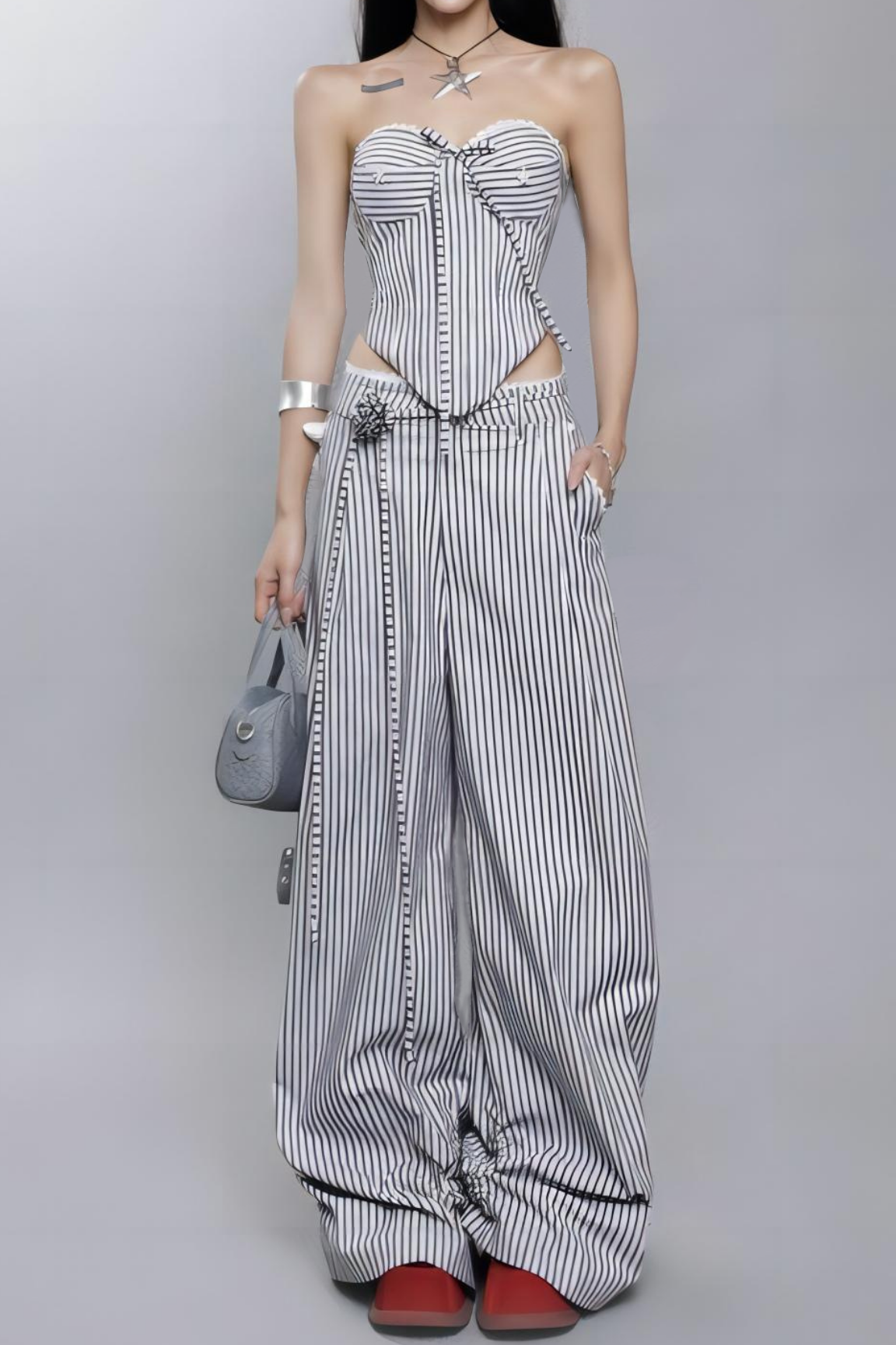 Karisa Çizgili Pantolon