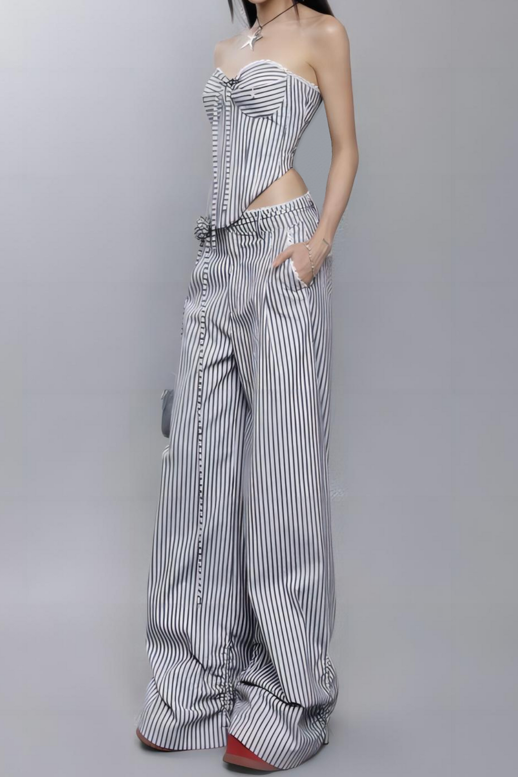 Karisa Çizgili Pantolon