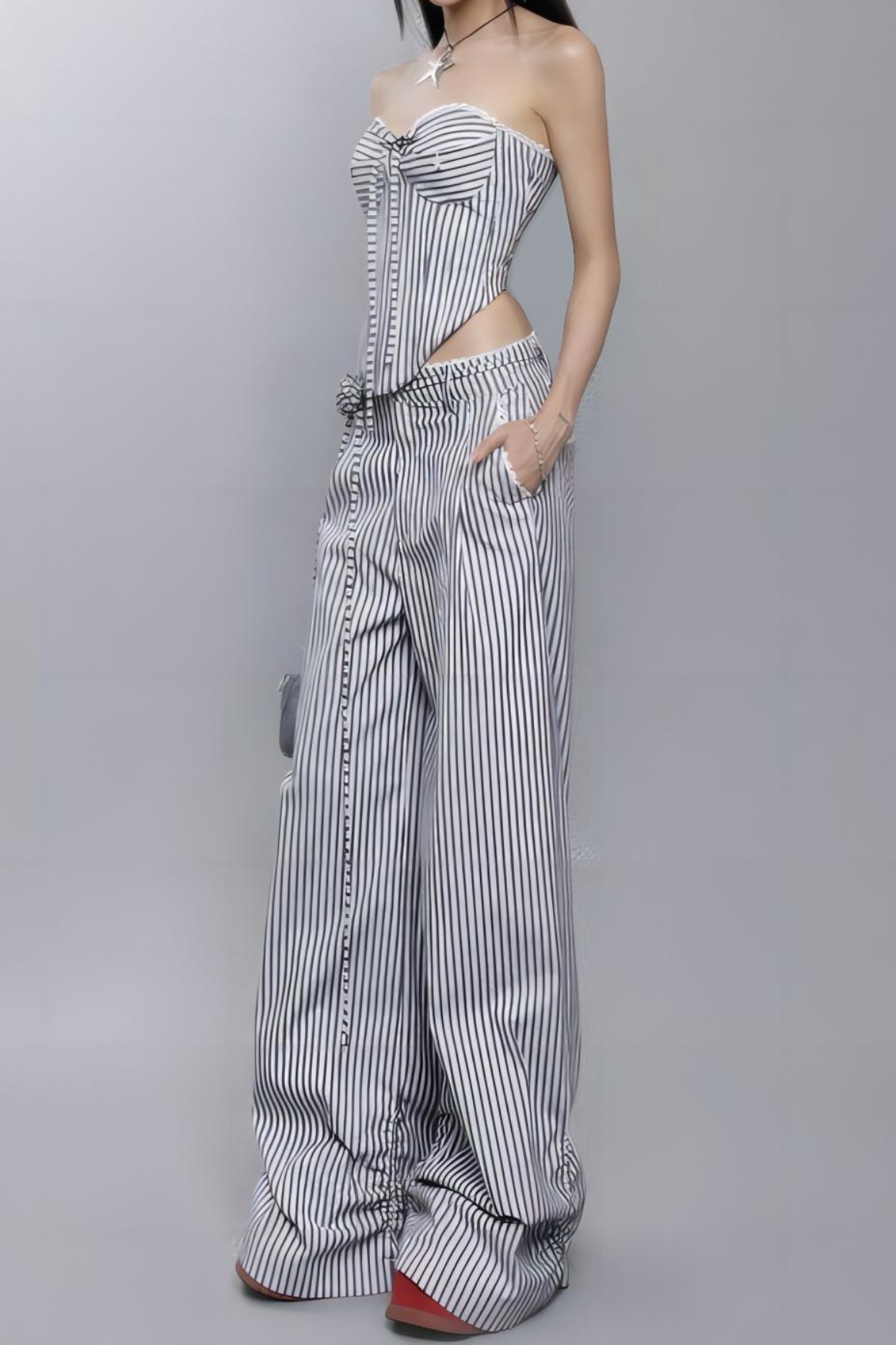 Karisa Çizgili Pantolon