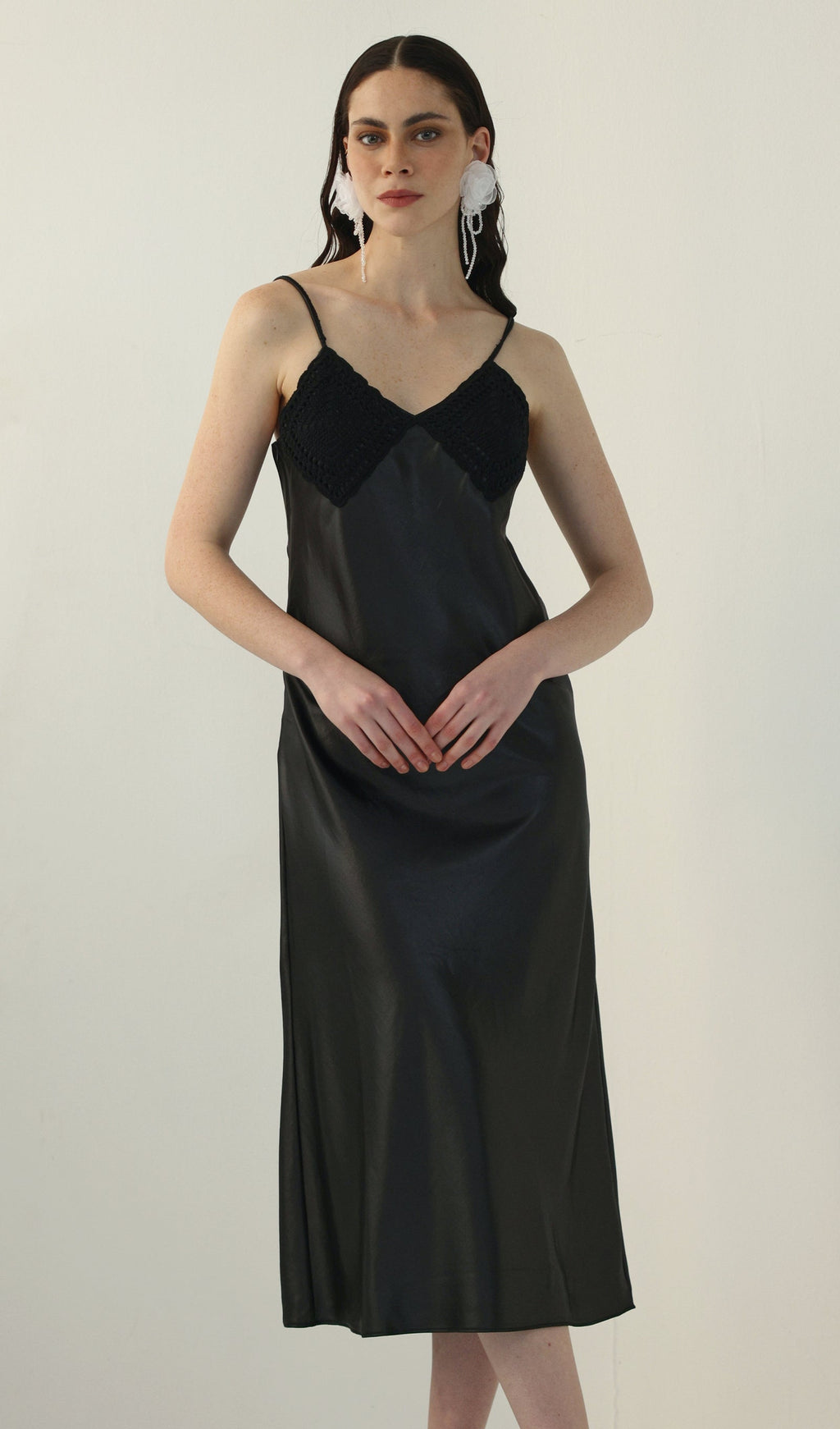 Örme Patchwork Midi Elbise