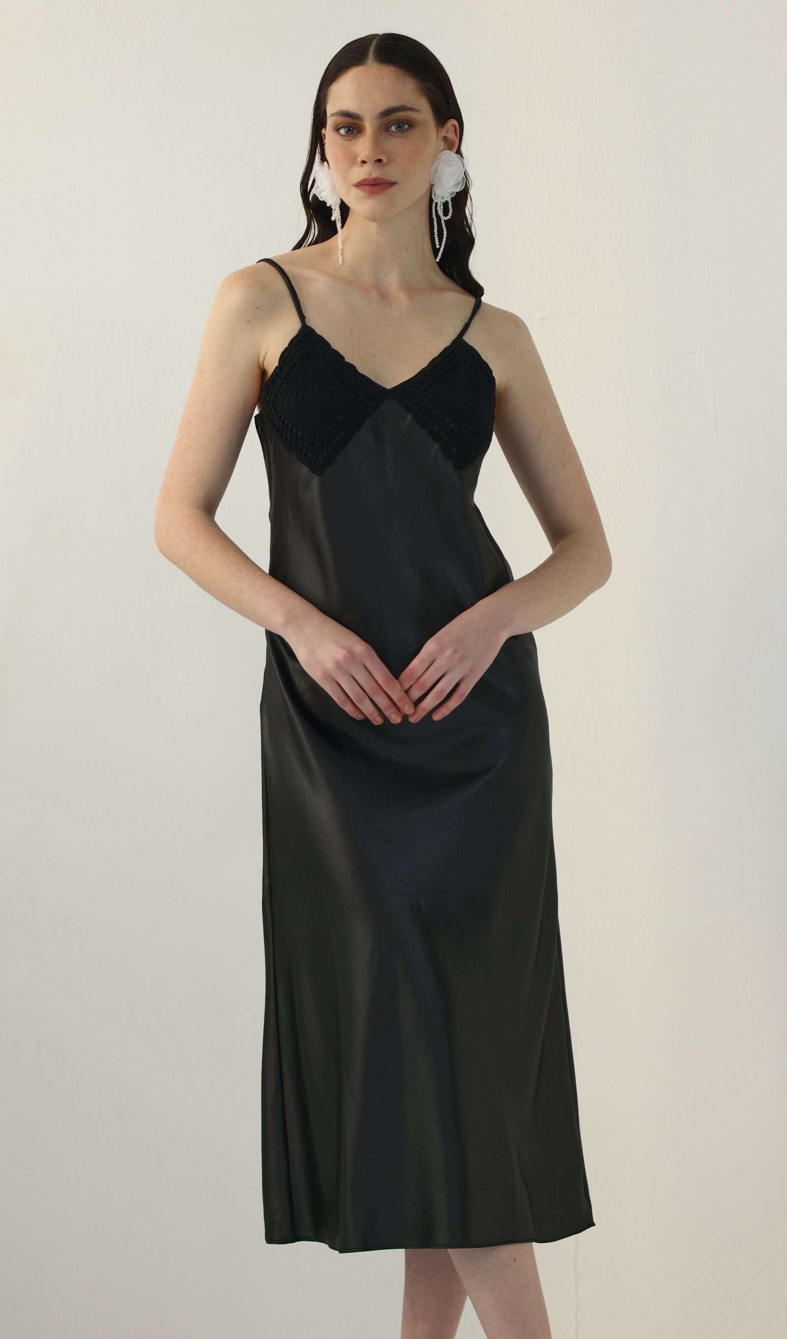 Örme Patchwork Midi Elbise