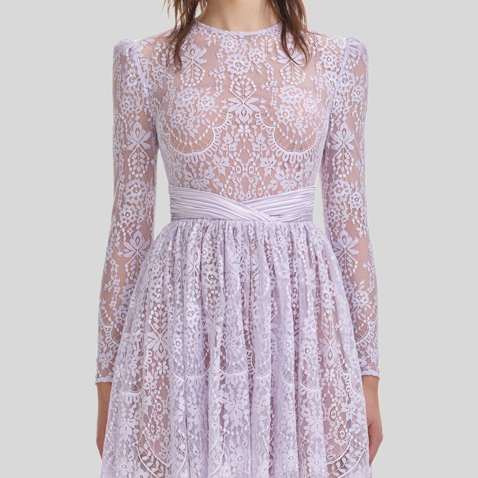 Dantel Büzgülü Etek Ucu Mini Elbise