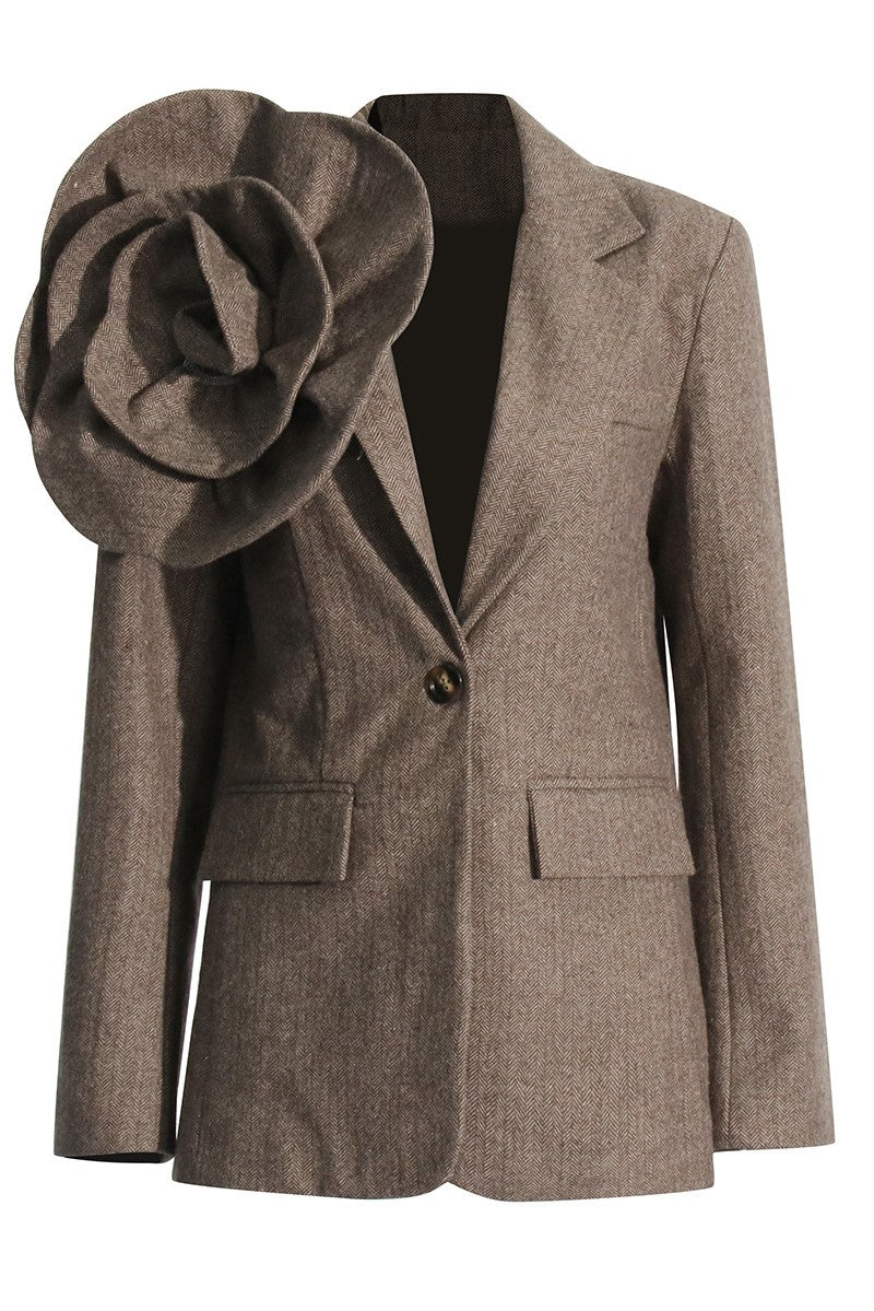 Noral Çiçek İşlemeli Blazer Ceket