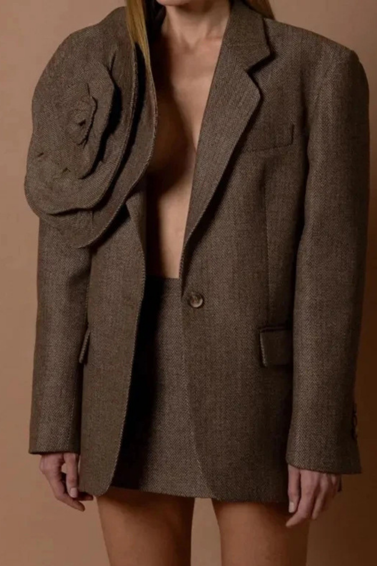 Noral Çiçek İşlemeli Blazer Ceket