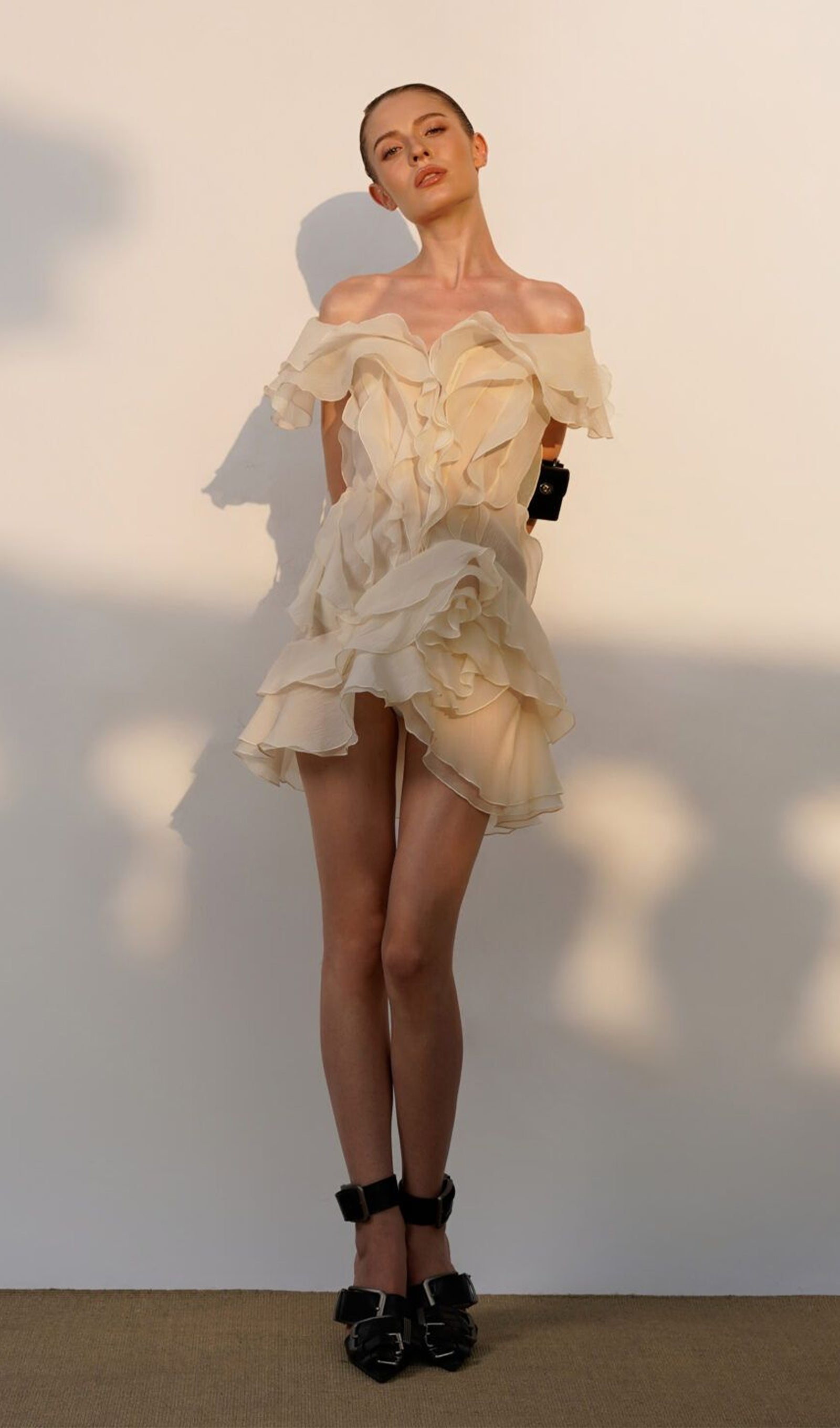 Katmanlı Volanlı Mini Elbise