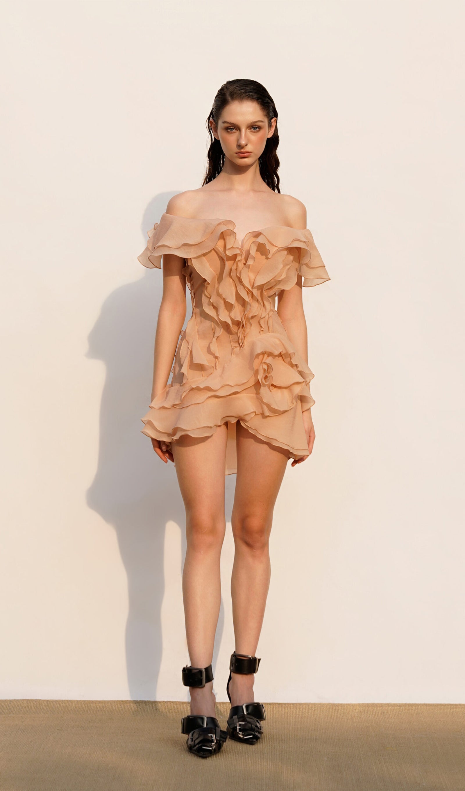 Katmanlı Volanlı Mini Elbise