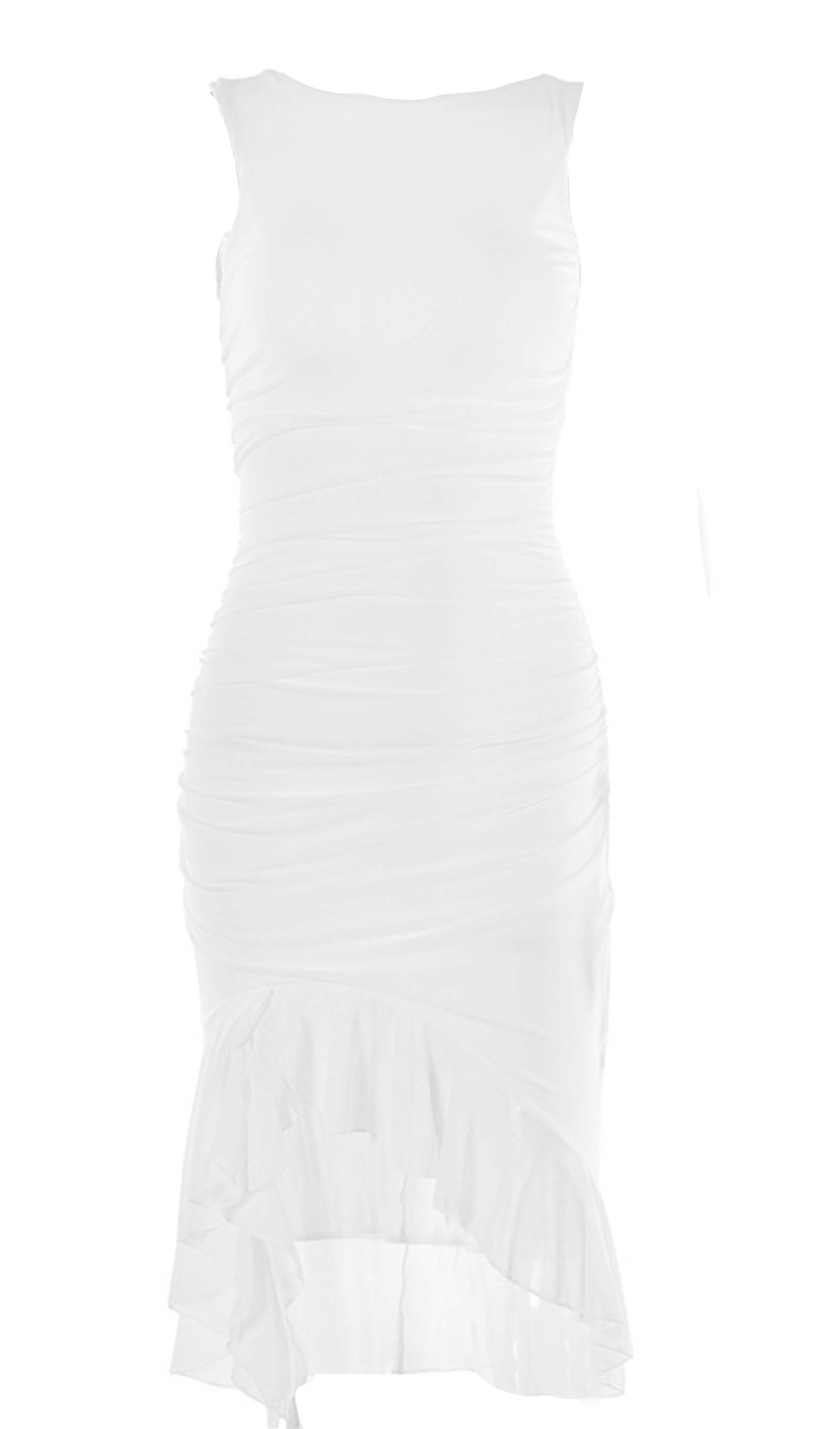 File Kolsuz Volanlı Midi Elbise