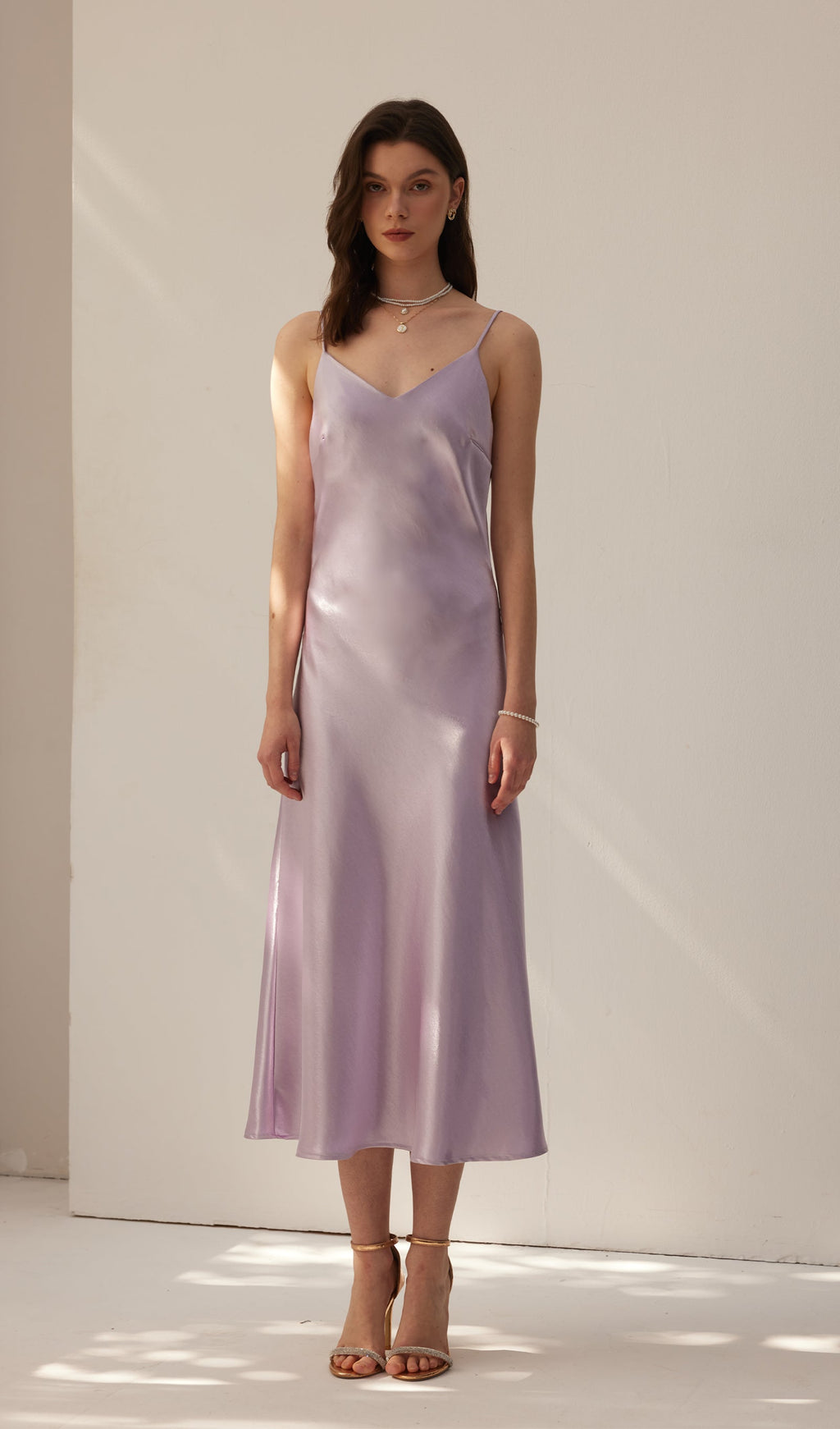 Saten Yelek Midi Elbise