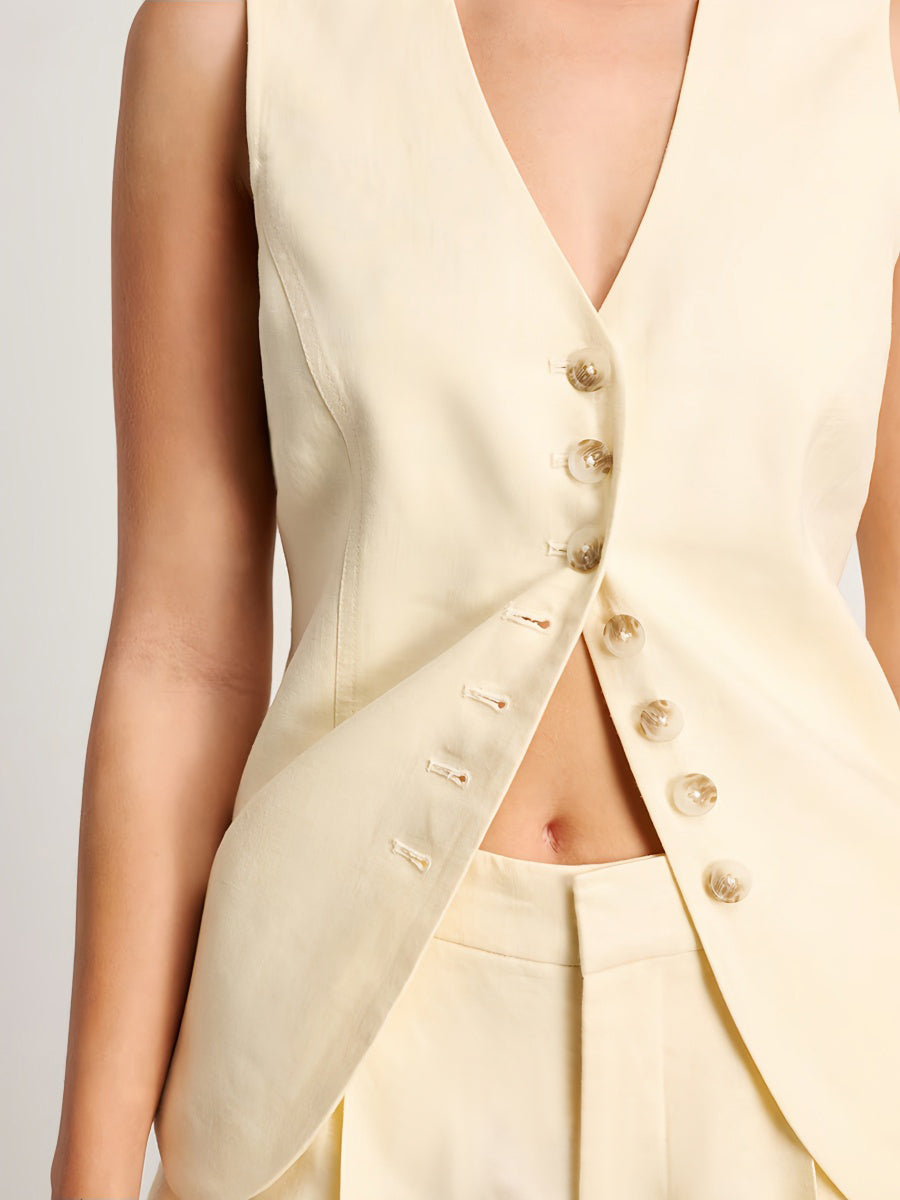 Düğmeli Yelek-Şort