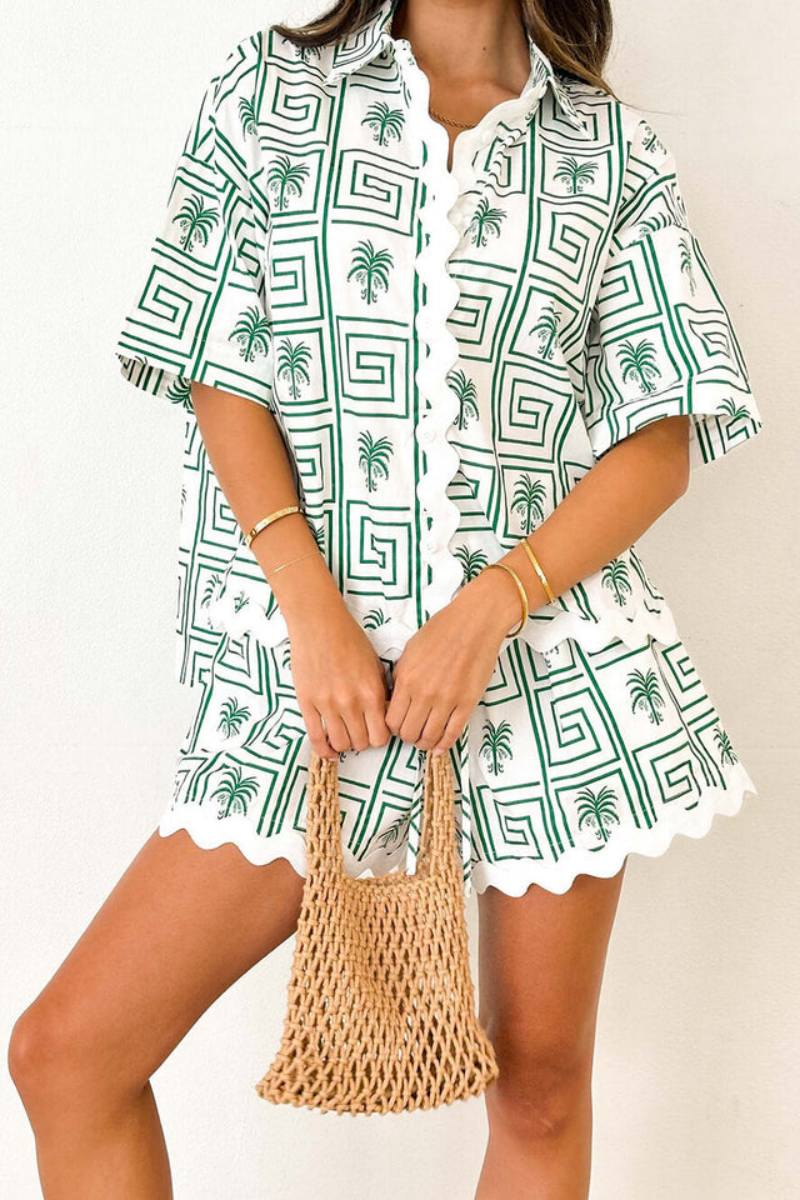 Botanik Desenli Yazlık Takım