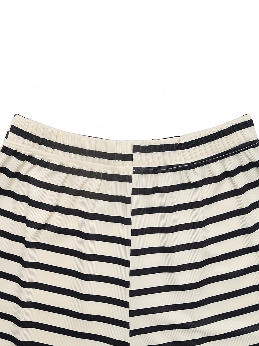 Çizgili Şort Takımı