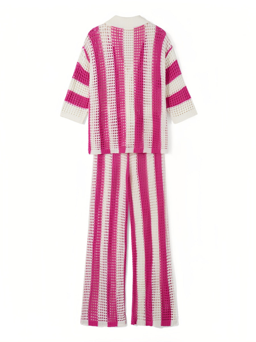 Çizgili Dantel Takım