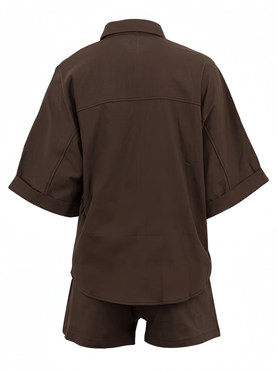 Kahverengi Şort Takımı