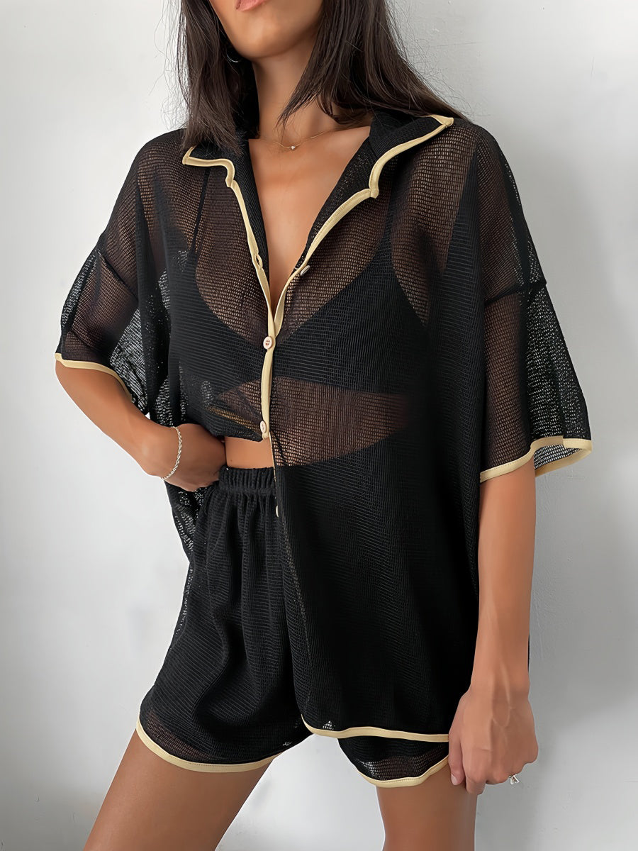 Ajurlu Şort Takımı