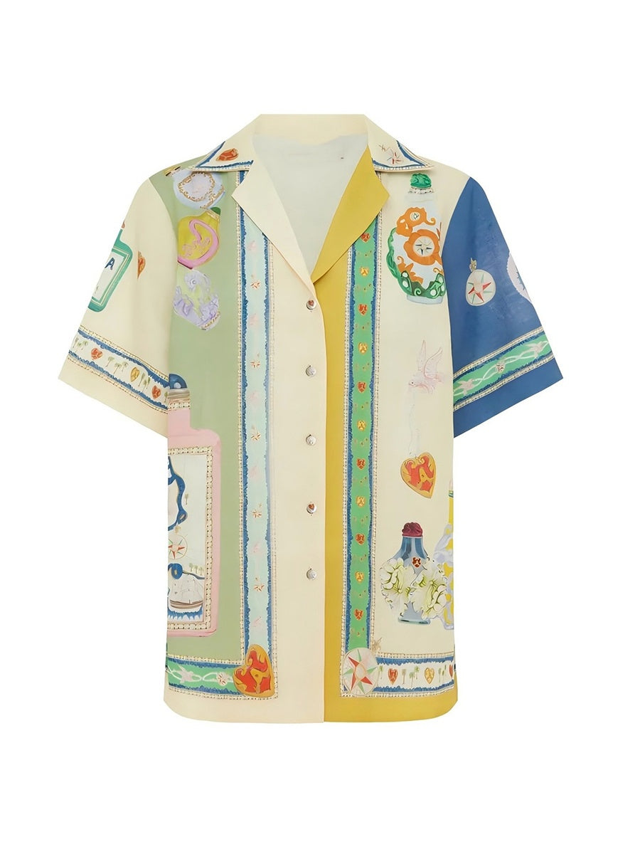 ELEN Renkli Desenli Pantolon Takımı