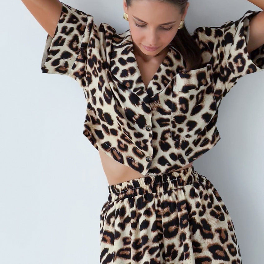 Leopar Üst ve Pantolon Takımı
