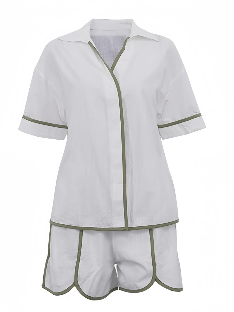 V Yaka Şort Takımı