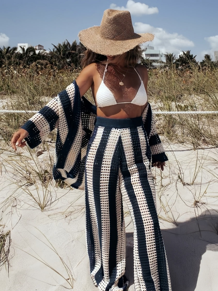 Çizgili Dantel Takım