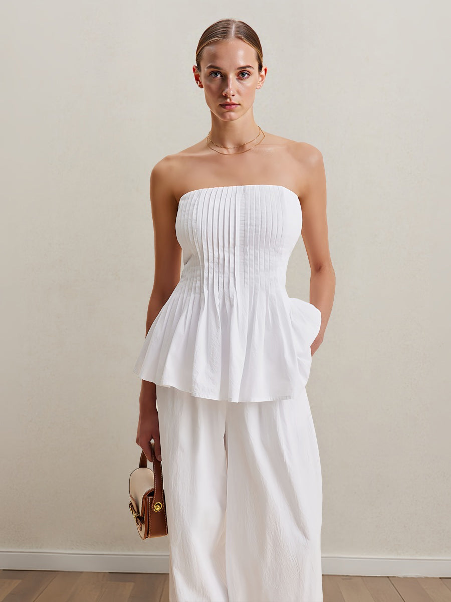 Straplez Üst & Pantolon Takımı