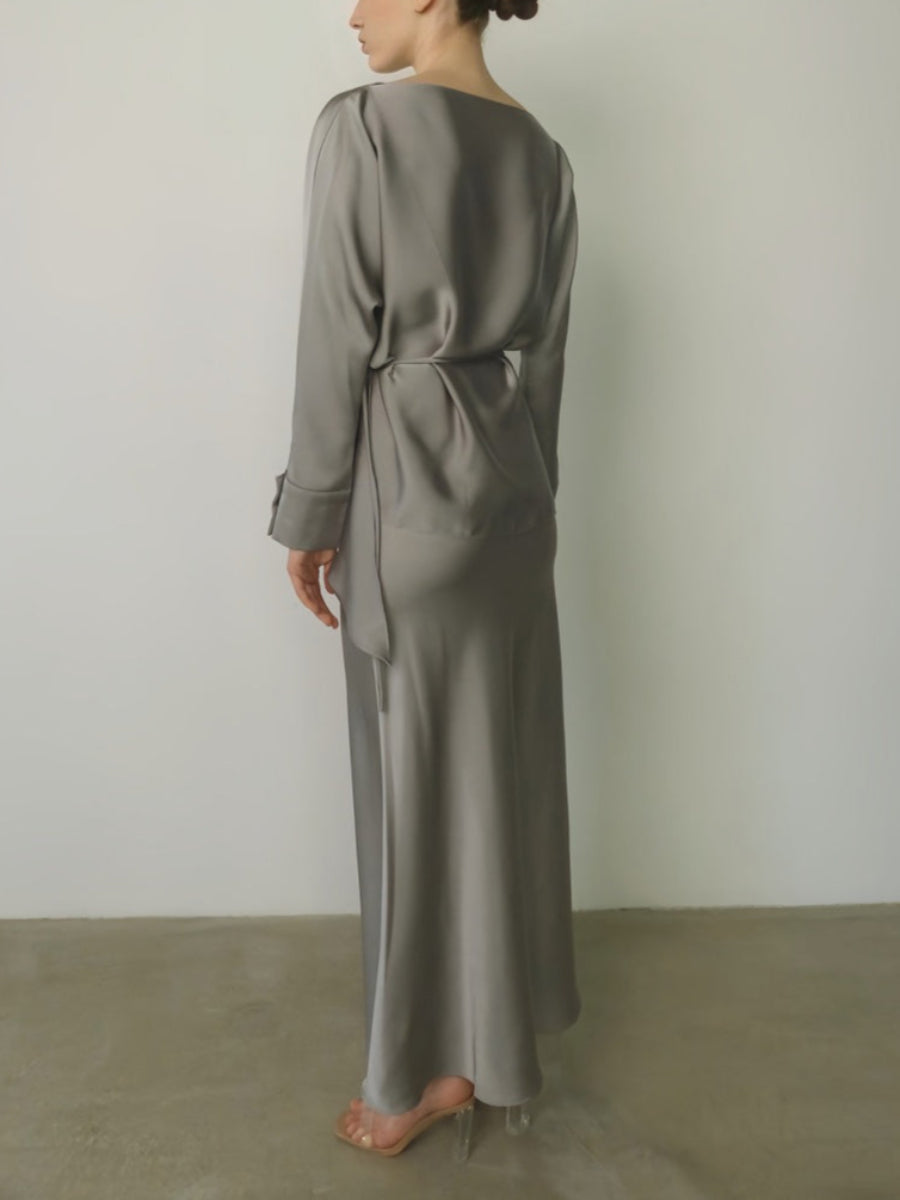 Zarif Çapraz Bağlamalı Düz Etek Takımı