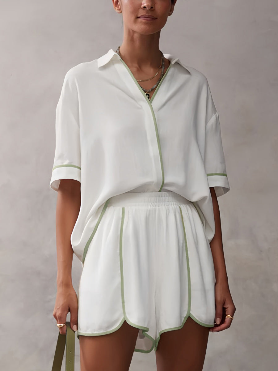 V Yaka Şort Takımı