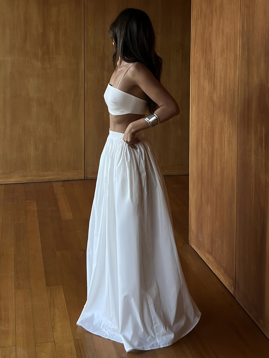 Askılı Maxi Etek Takımı