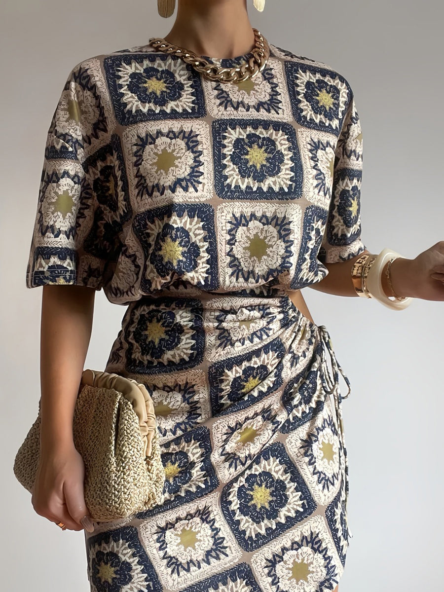 Bağcıklı Kesik Bel Mini Elbise